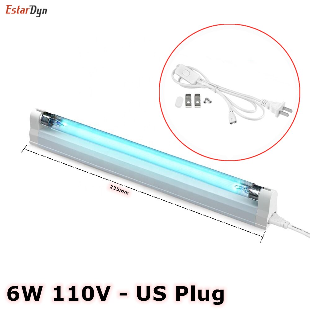 8w 6w germisidivaloa,  t5- putkinen uvc-sterilointilaite, pölypunkkien poistaja, uv-kvartsilamppu makuuhuoneeseen/sairaalaan 220v 110v: 6w 110v kanssamme pistoke