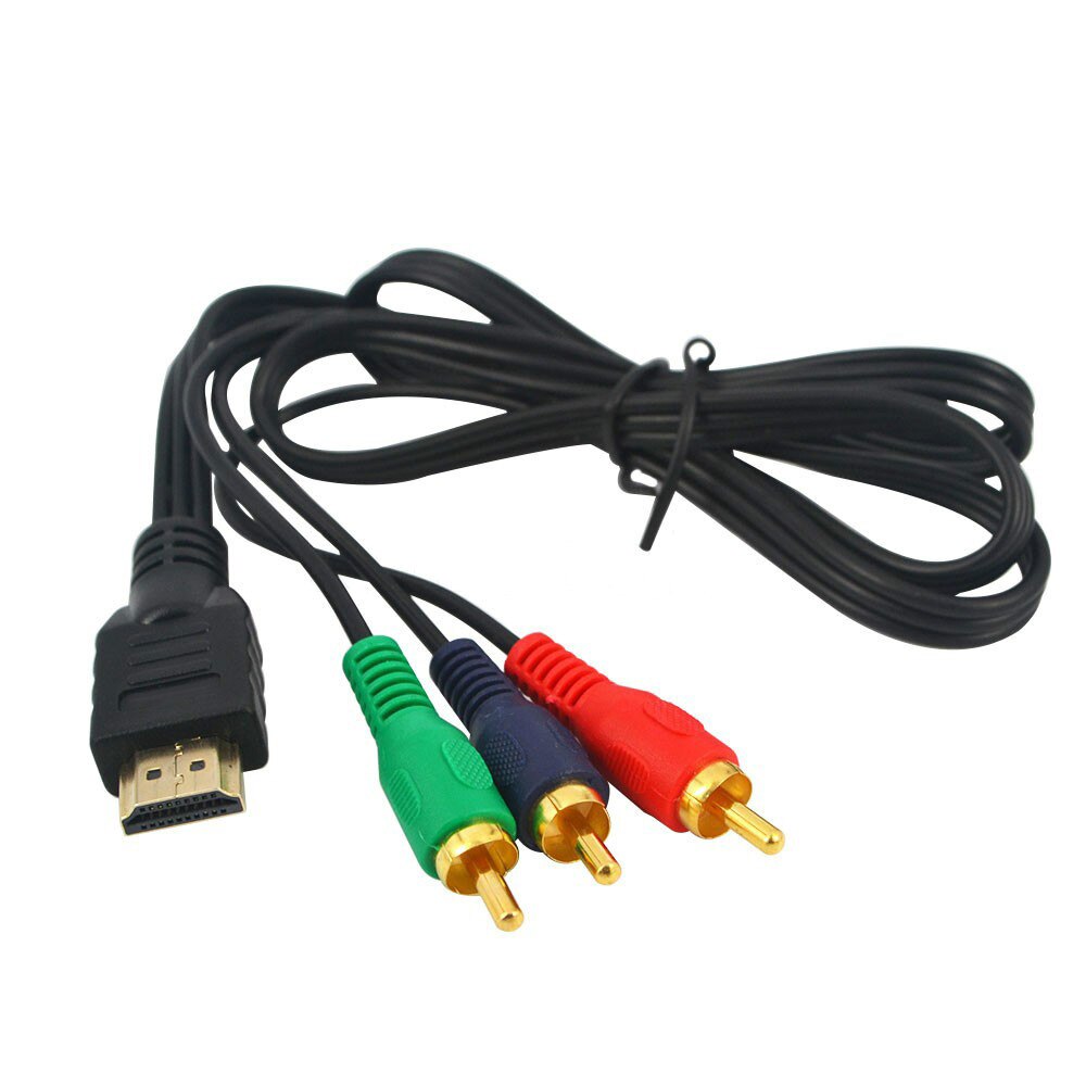 Cable HDMI 1080P compatible con 3 RCA, adaptador macho HDMI, Cable de Audio y Video para DVD, HDTV a 3RCA, 1M