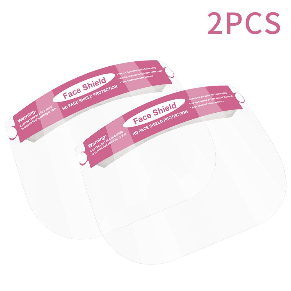 2pcs 10pcs Children Faceshield Clear Full Face Cover Prevent Anti-fogging anti-splash Anti-dust adjustable Eyes Sheild Cover: 2pcs pink