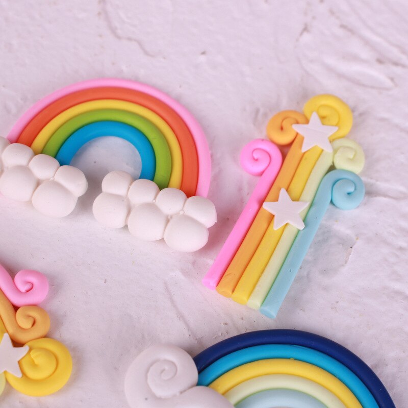 Feesttaart vlaggetjes cupcake kawaii kinderen diy decoraties ster regenboog verjaardag wolk bruiloft babyshower taarttopper