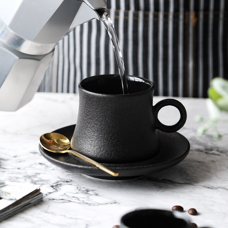 European Ceramic Coffee Cup Ceramic Flower Tea Cup Travel Reusable Coffe Cups Breakfast Koffie Kopjes Drinkware: Default Title