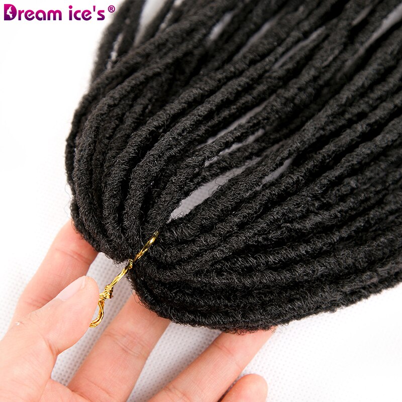 Synthetic Hair Soft Deadlocks Sister Locks Afro Crochet Braids For Women Locs Crochet Hair 18inch Black Color Dream Ice's