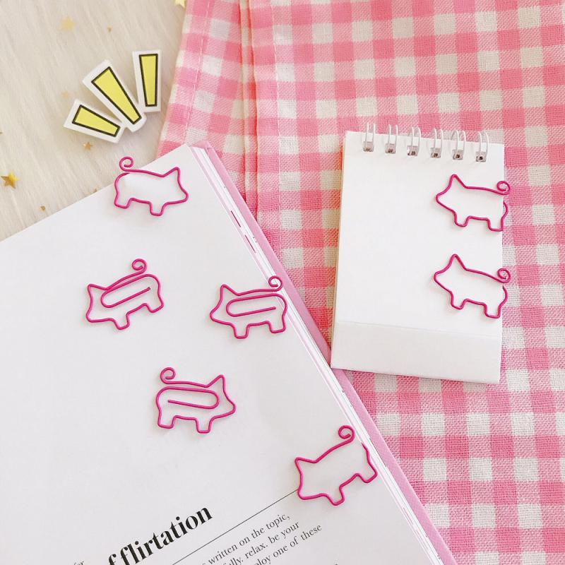 10 pièces/paquet cochon signet dessin animé Kawaii rouleau queue cochon Mini mignon trombone fille bricolage main compte petite broche fournitures de bureau