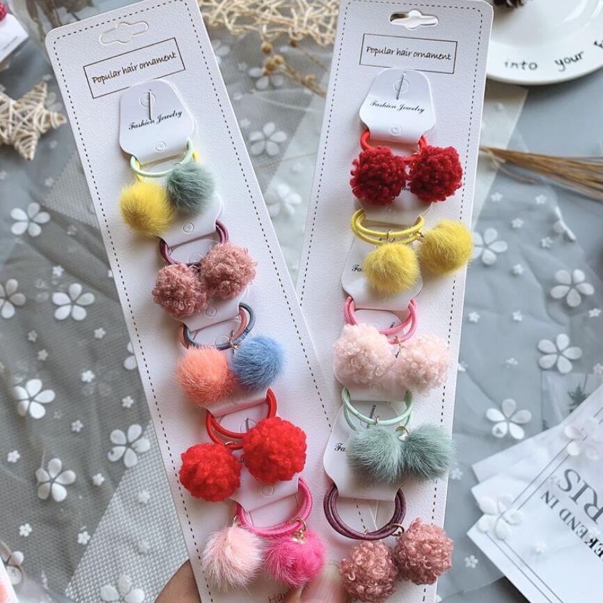 20 stuks/set kinderen pluche haarelastiekjes touw ballen geruite knoop peuters elastische haarband hoofdband baby staart haar meisjes accessoires: C -20 stuks