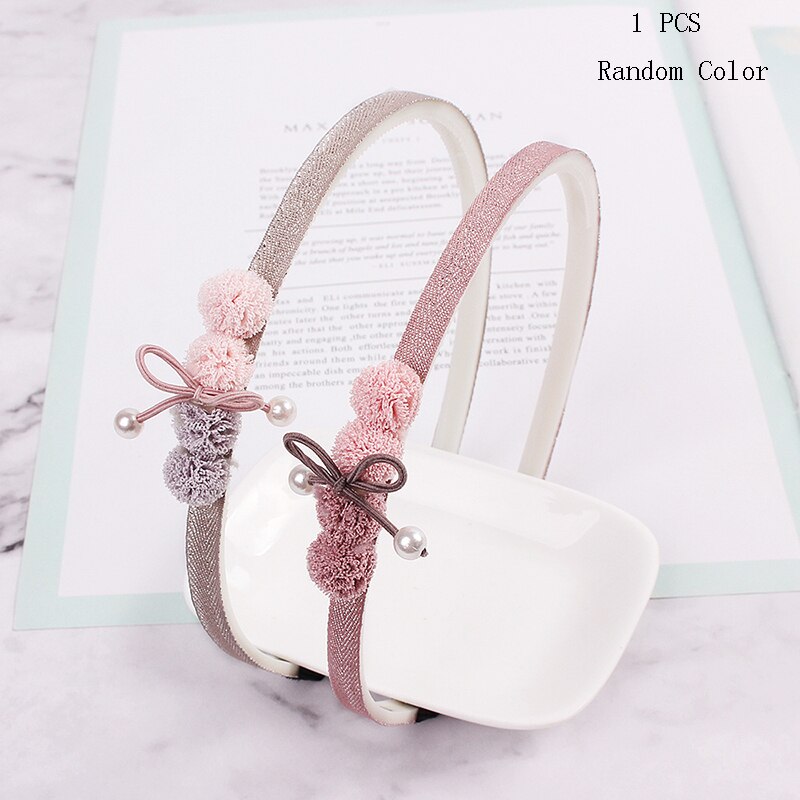 Child Bowtie Cute Hairband Girl Kids headband 1pcs Pink headwear Cartoon Lace hair accessories Hair Hoop: 2