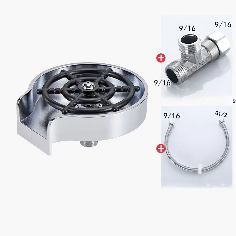 High Pressure Automatic Glass Cup Washer Kitchen Sink Rinser Machine Bar Cup Cleaner for Beer Milk Bottle Tea Cup Cleaning Tools: Yellow