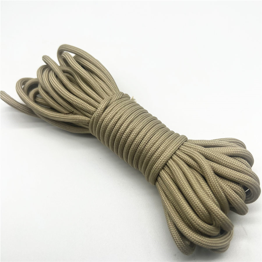1 pièces 5yards 6mm Paracord Parachute cordon lanière tente corde Guyline Mil Spec Type pour randonnée Camping: Nickel noir