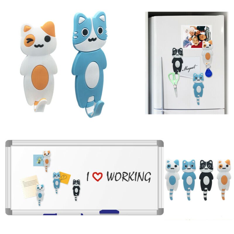 Creatieve Koelkast Magneet Haak Leuke Kat Vorm Wall Mount Sleutelhouder Cartoon Magnetische Sticker