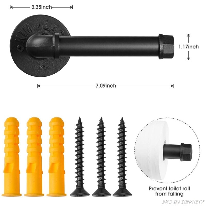 Rustic Industrial Pipe Toilet Paper Holder Heavy Duty Industrial Pipe Style Tissue Roll Rack Vintage Wall Mounted Kit N25 20