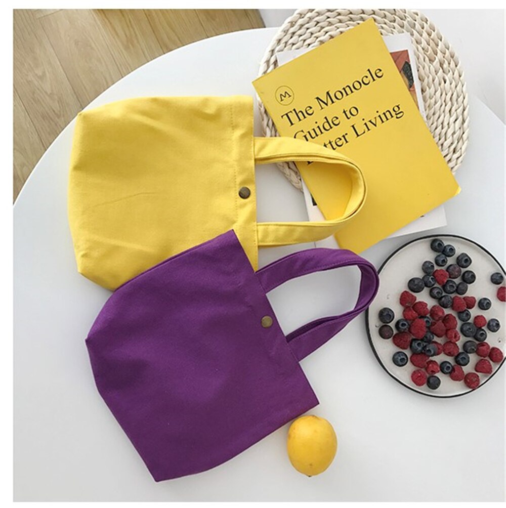 Jedzenie niosące pudełko na obiad urocza torba dziecko zakupy puste Eco klient prezent z płótna przenośne dzieci luzem tkanina w jednolitym kolorze obiad