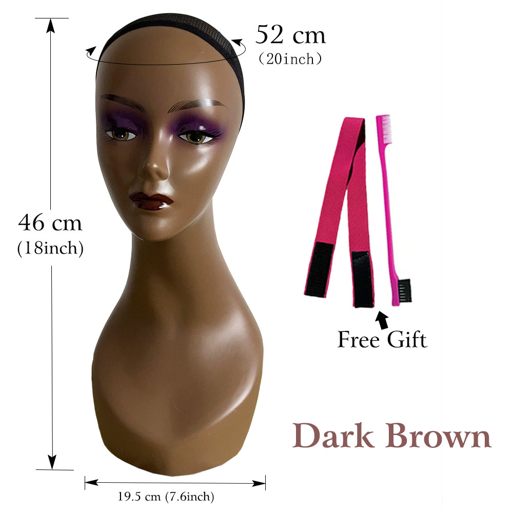 Cabeza de modelo de maniquí de plástico para exhibición de pelucas, cabeza de maniquí de plástico para soporte de peluca para exhibición de pelucas, cabeza de maniquí de pelucas