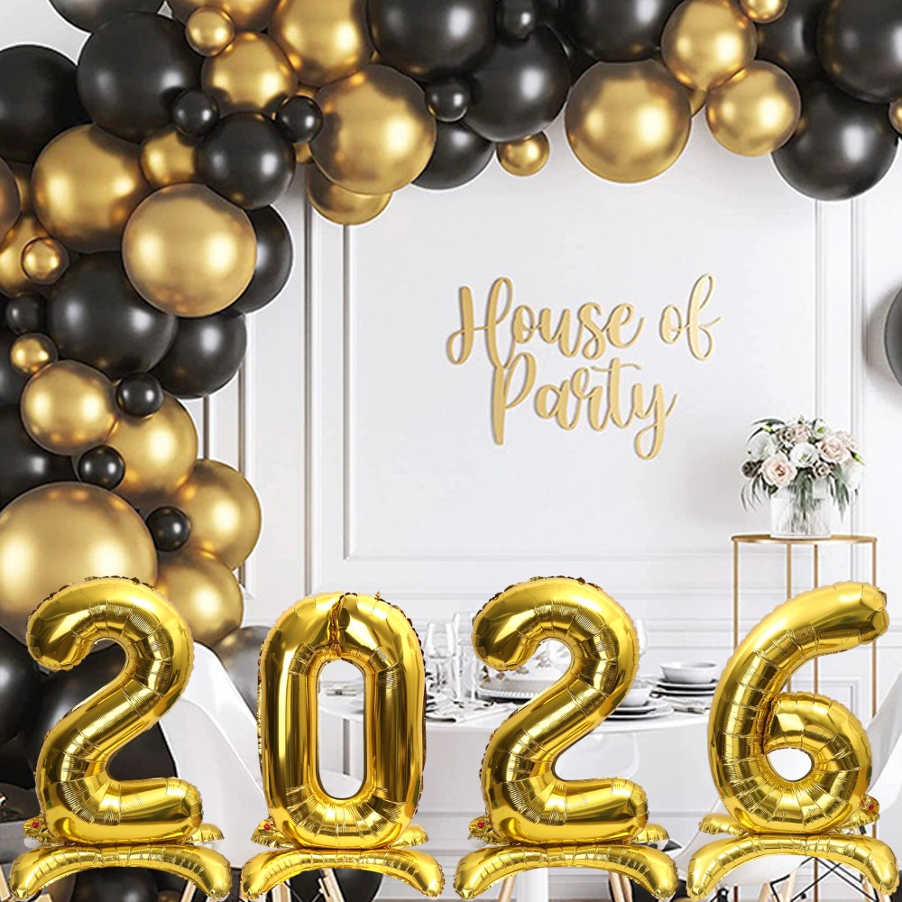 2026 Nummer Stehende Luftballons 32 Zoll Großer Aluminiumfolienballon DIY Foto Requisiten Frohes Neues Jahr Hochzeit Party Dekoration Ballon