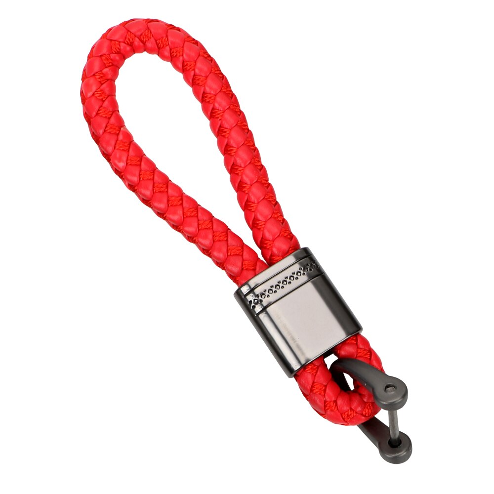YOSOLO Thick Rod Car Keychain Metal Key Rings Interior Accessories Classic Key Ring D Shape Horseshoe Key Holder: Red Long keyring