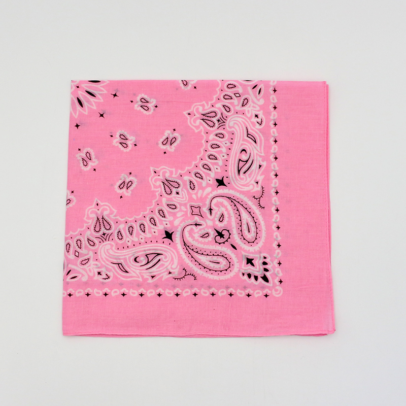 Lys forår sommer farve paisley tørklæder bomuld bandana til kvinder pige heawear pink rosa gul orange hårbånd: Lyserød