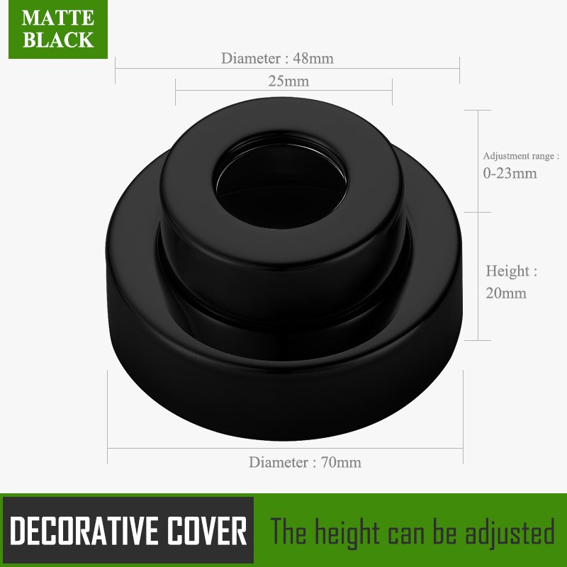 FACIIO Neue 304 Edelstahl Wasser Rohr Dekorative Abdeckung Dusche Zubehör Bad Wasserhahn Befestigungs Kit Für Dusche Mixer: black 1 PCS