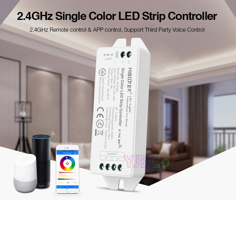 Miboxer 2.4GHz Single Color LED Strip Controller,FUT036 (Upgraded) DC12V~24V dimming led lamp light tape dimmer