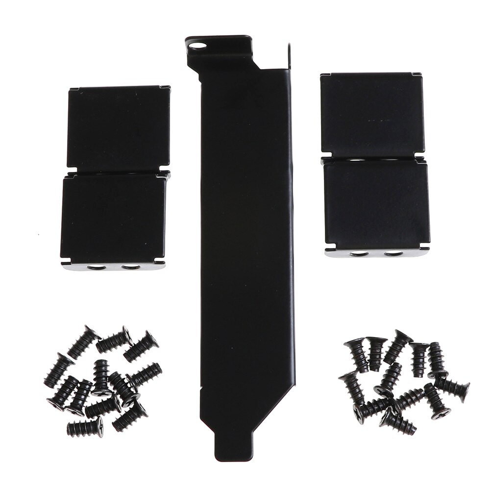 Svart dobbel viftefeste stativ pci spor brakett til skjermkort 8cm/9cm vifte 3 vifter montere stativ pci spor brakett viftekoblinger