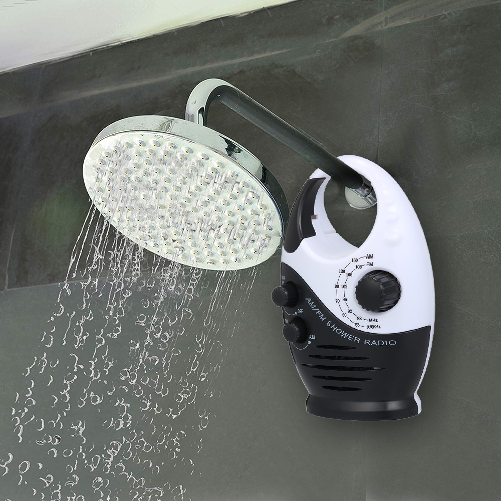 Radio AM / FM Mini Shower Bathroom Waterproof Radio Hanging Music Radio with Speaker