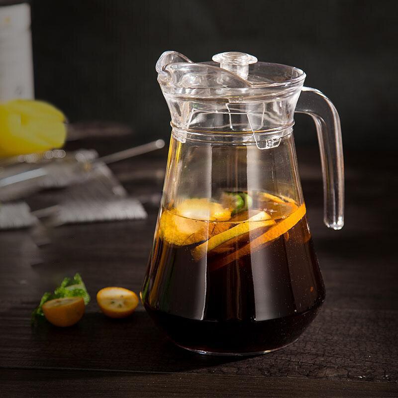 Pichet d'eau froide en plastique de grande capacité, pour jus de fruits, lait, Bar, bouteille de bière, vin, boisson, bouilloire Anti-chute: C-1300ml