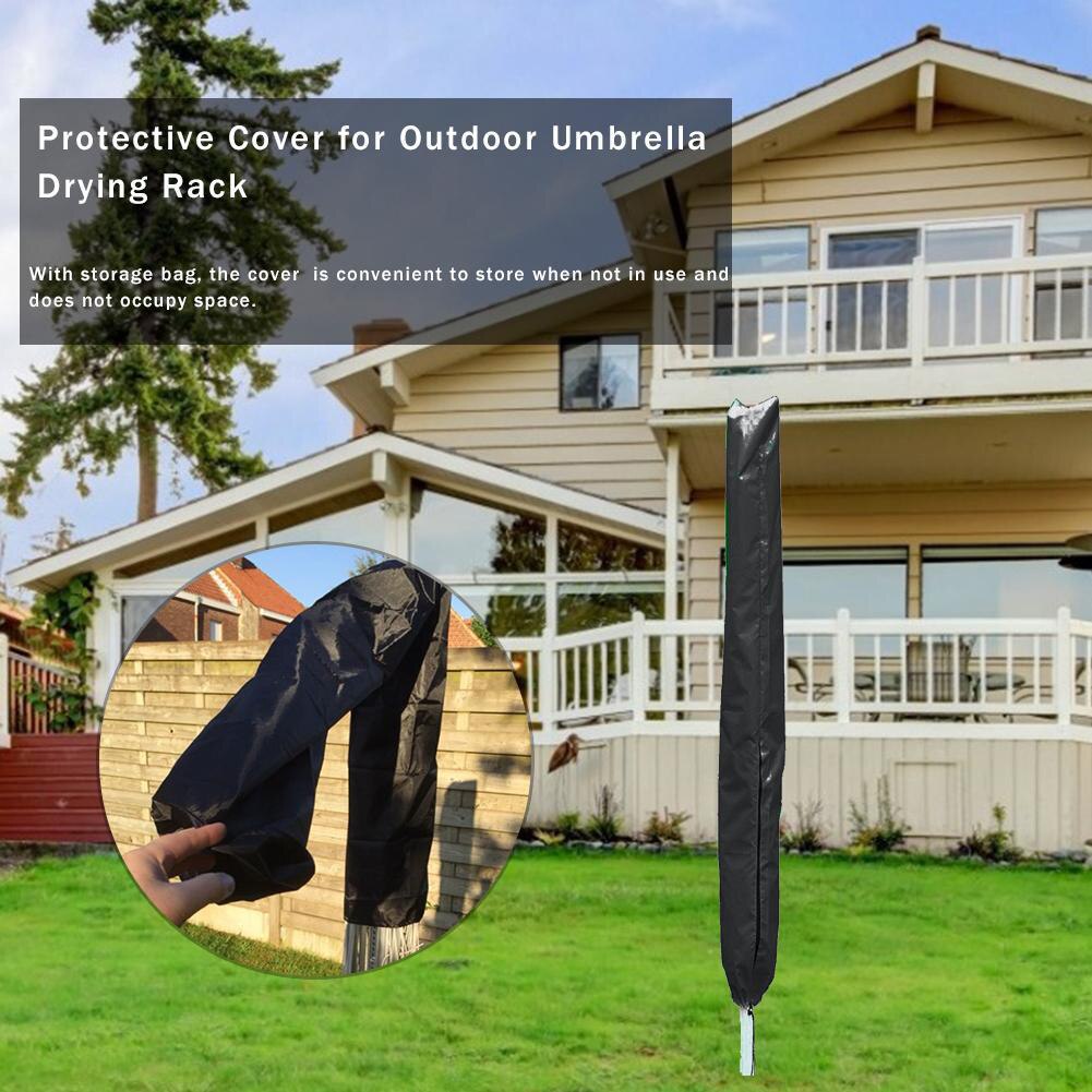 Cubierta protectora de rejilla de secado de paraguas para exteriores, secadora de ropa de agua 210D Oxford con revestimiento de tela para patio de jardín 66.14x11.81 pulgadas