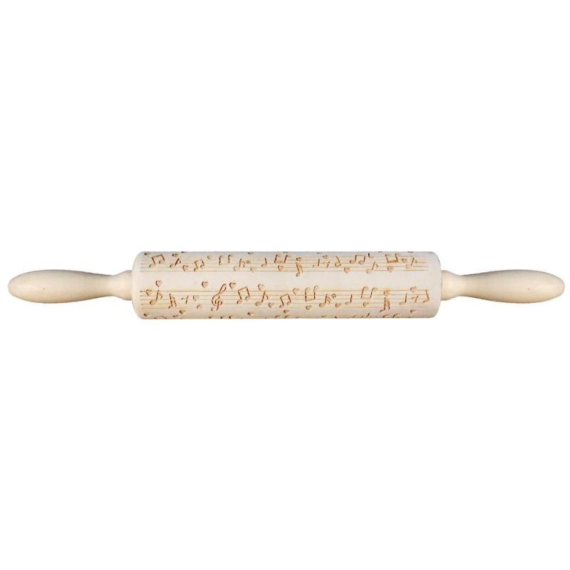 Cute Animal Wood Embossing Rolling Pin for DIY Baking Cookies Noodle Biscuit Fondant Cake Dough Engraved Roller: 09