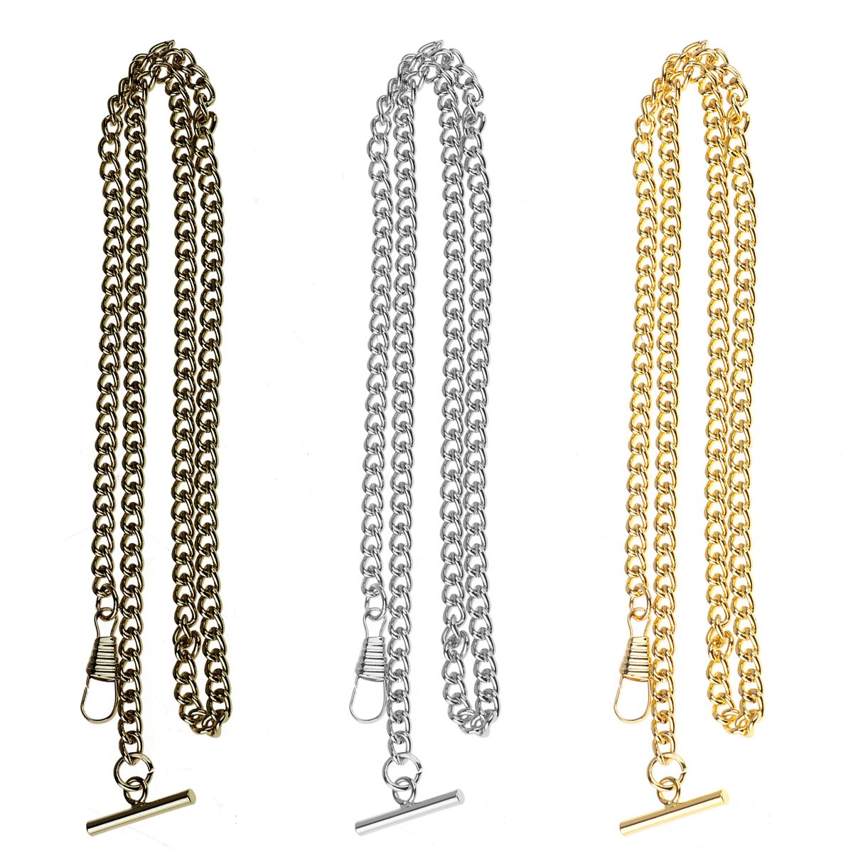 Lommeur holder kæde til mænd kvinder retro vintage sølv bronze guld lommeur kæde link med t bar antik