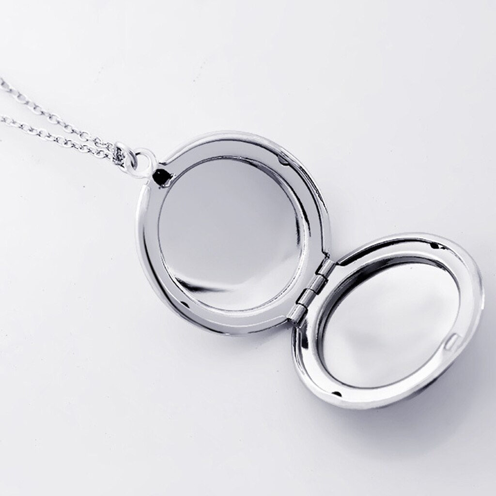 Lege Ronde Vorm Hanger Tag Fotolijst Medaillon Memorial Mannen Vrouwen Ketting