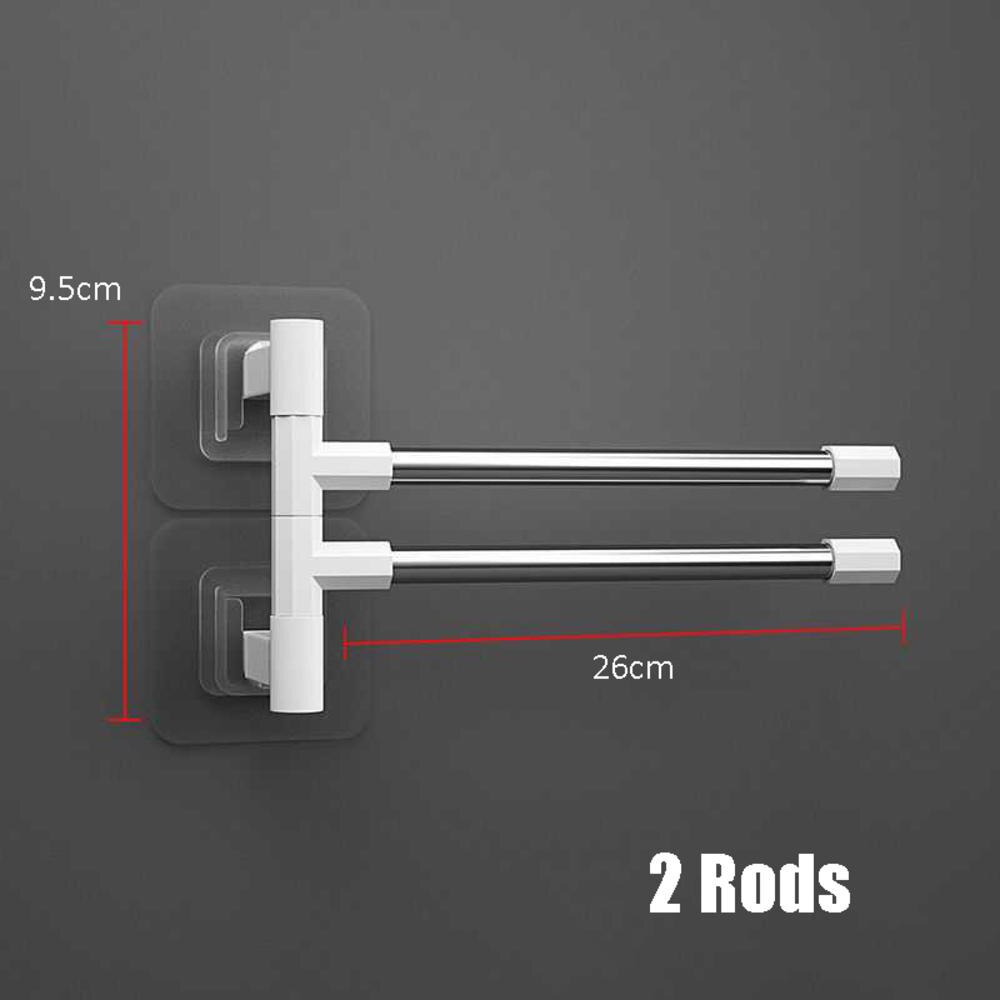 Swivel Towel Bar Stainless Steel Bathroom Swing Hanger Towel Rack Holder Storage Organizer Space Saving Wall Mount Self Adhesive: 1