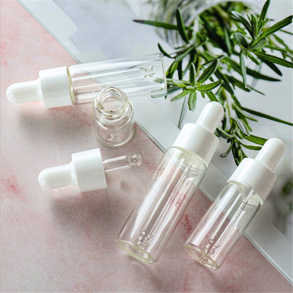 20pcs/lot 5ml 10ml 15ml 20ml Perfume Essential Oil Bottles Dropper Bottle Jars Vials with Pipette for Cosmetic Storage Container