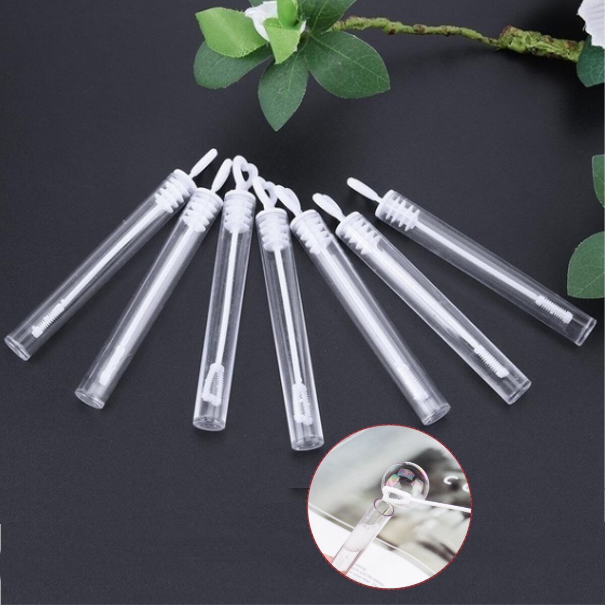 50pcs/set Love Heart Empty Wedding Soap Bubble Bottles Toys Wand Tube Bubble Maker Environmental Protection and Durability
