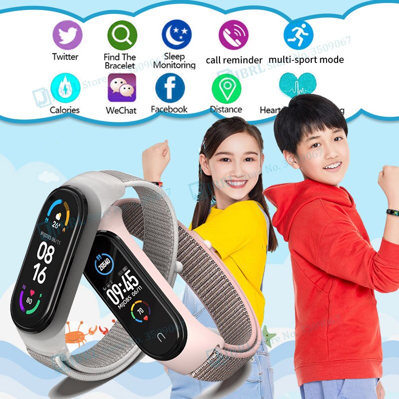 Nylon Kids Smart Band Children Heart Rate Sleep Smart Bracelet Fitness Tracker Wristband Sports For Android IOS Wrist Band 10-18