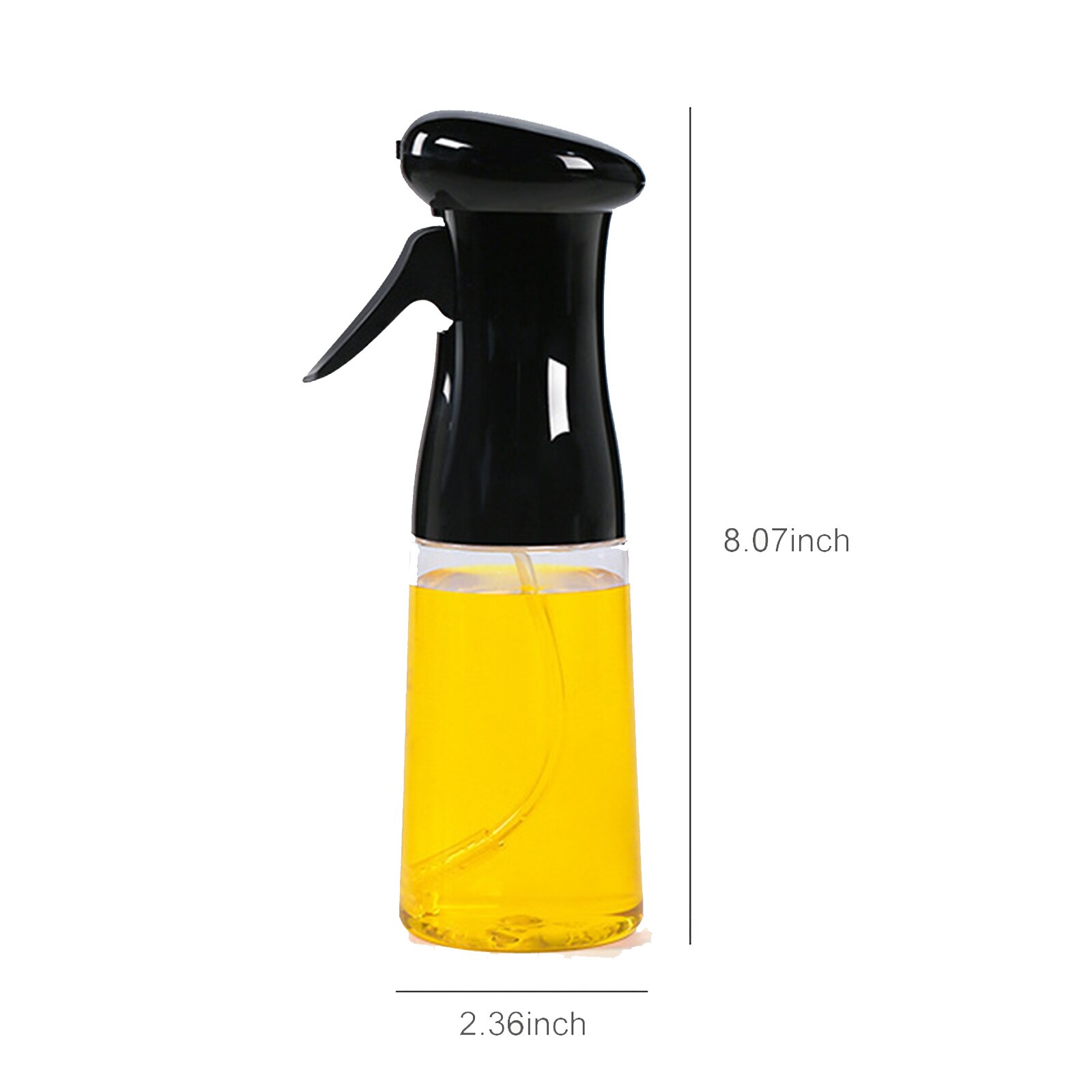 200ml Glass Olive Oil Spray BBQ Cooking Kitchen Baking Tools Sprayer Empty Bottle Vinegar Oil Dispenser Salad Travel Picnic Tool: Plastic black