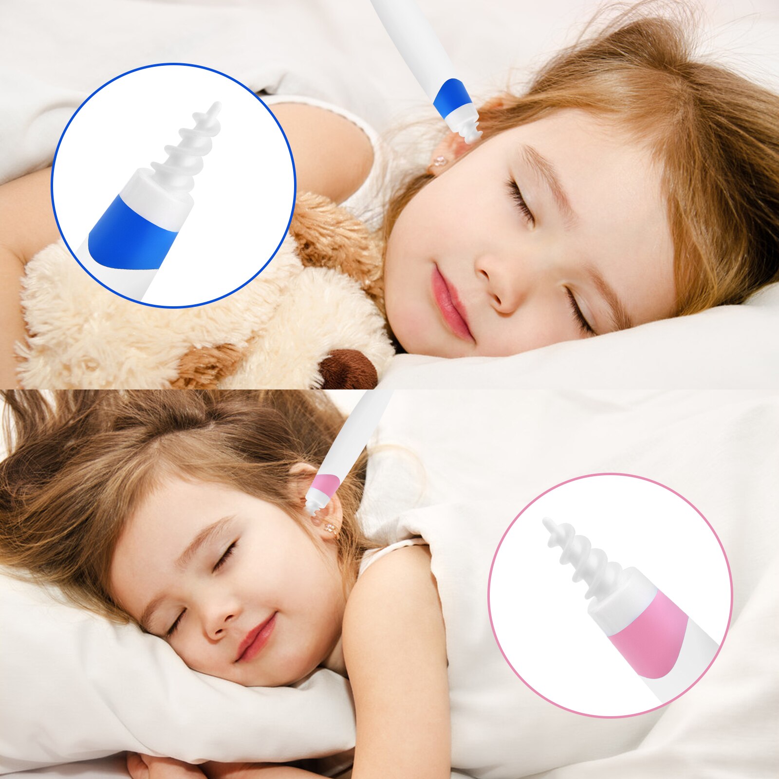 Earpick Spiral Ear Wax Earwax Remover Cleaner Ear Care Tool with 15pcs Soft Silicone Replacement Heads for Home Supplies