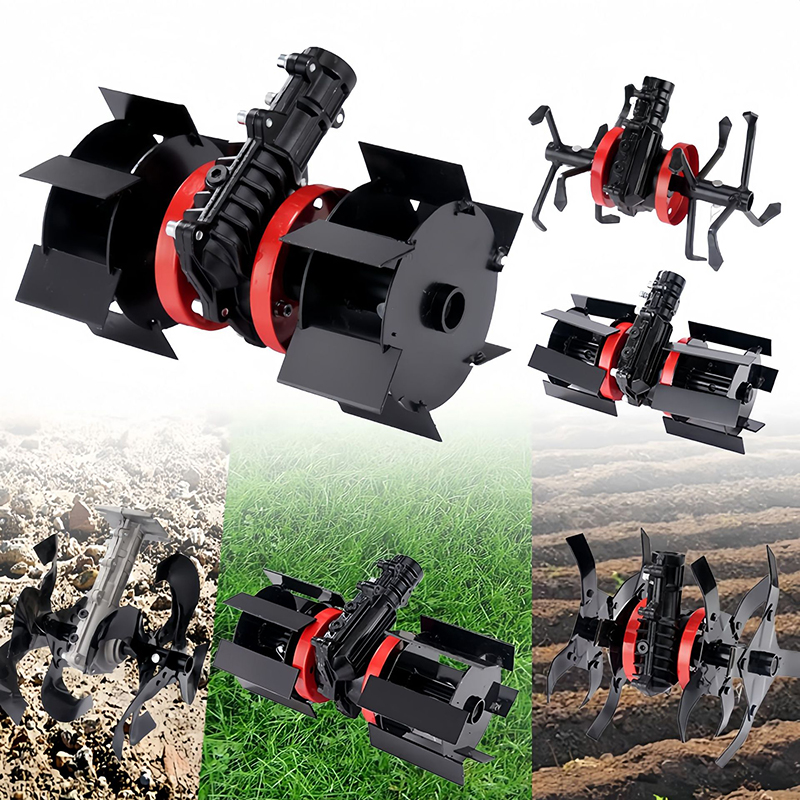 Garden Tool 26cm 28cm Brush Cutter Grass Wheel Head Soil Loosen Head Weeder Head Mini Tiller Parts Garden Tiller Cultivator