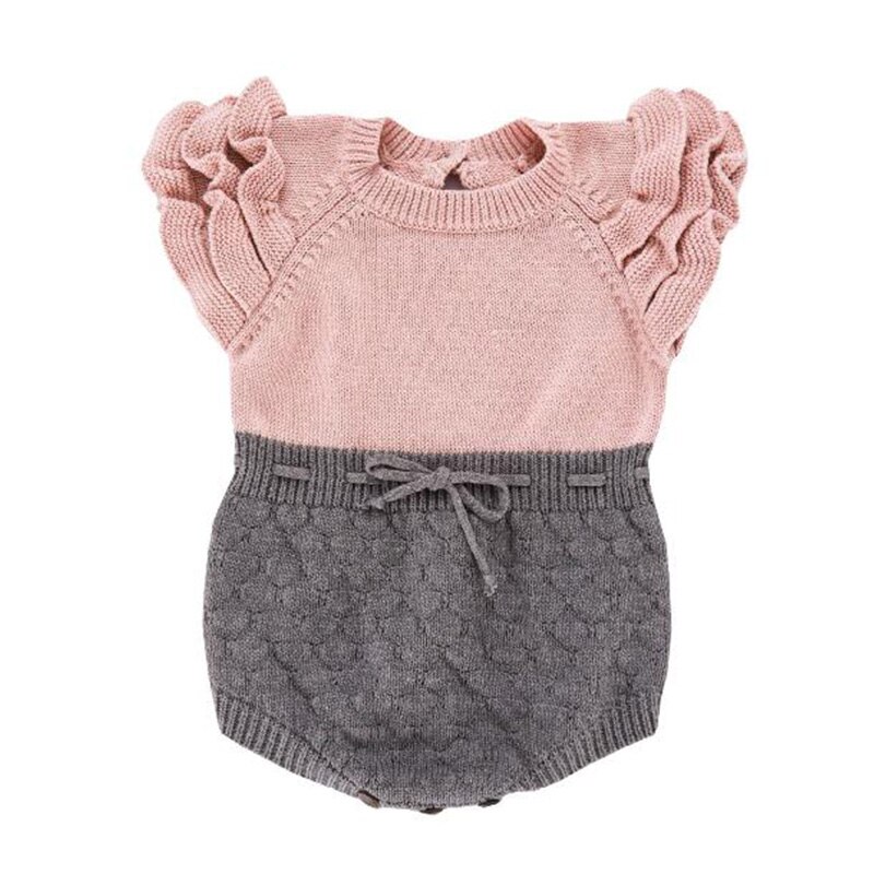 Baby Knitted Jumpsuit Autumn Winter Girl Warm Wool Sweater Baby Girl Fart Romper Toddler Children's Clothing
