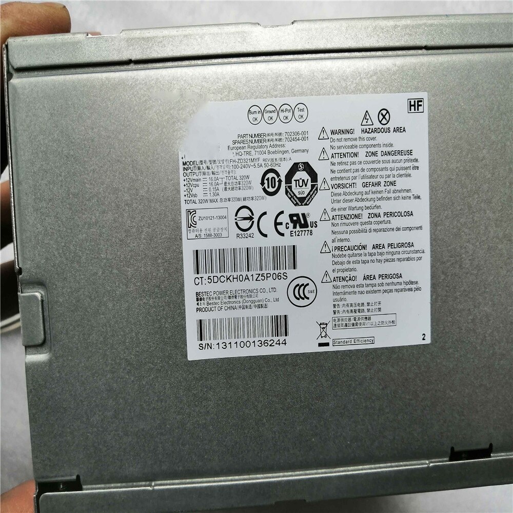 Gd original für elite 800 g1 pro 600 tower  pc 320w netzteil 702305-001 702453-001 702306-001 vollständig getestet