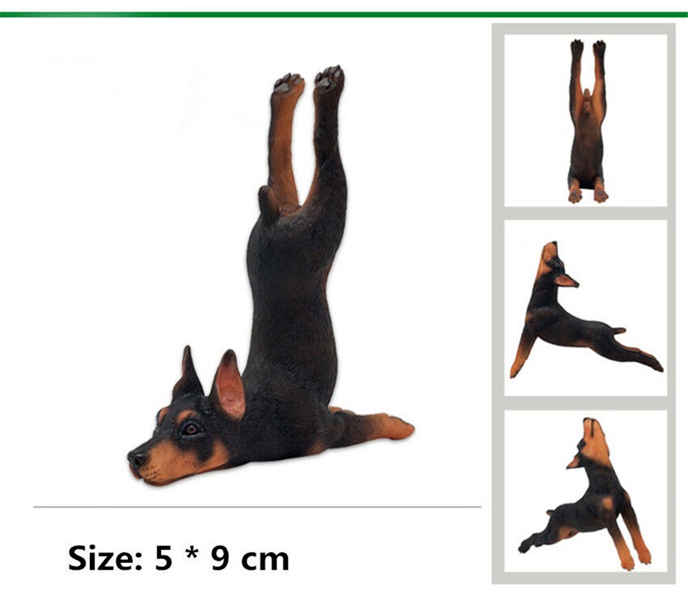 EDAGE Animal FigureKitten Puppy Domestic Dog Pug Doberman Spaniel Black Cat Sports Series Decoration Toy