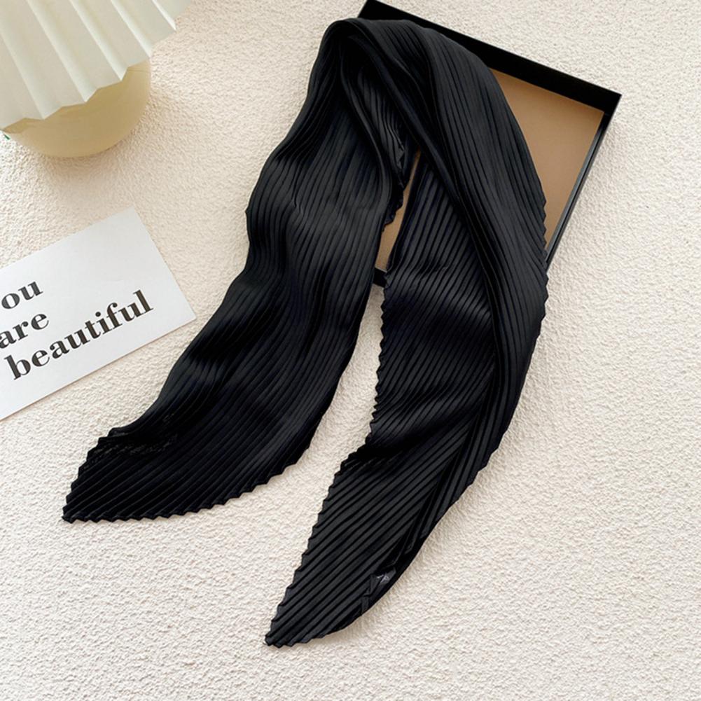 Super doux Chic mince froissé écharpe cou porter tempérament femme écharpe plissée pour l'extérieur
