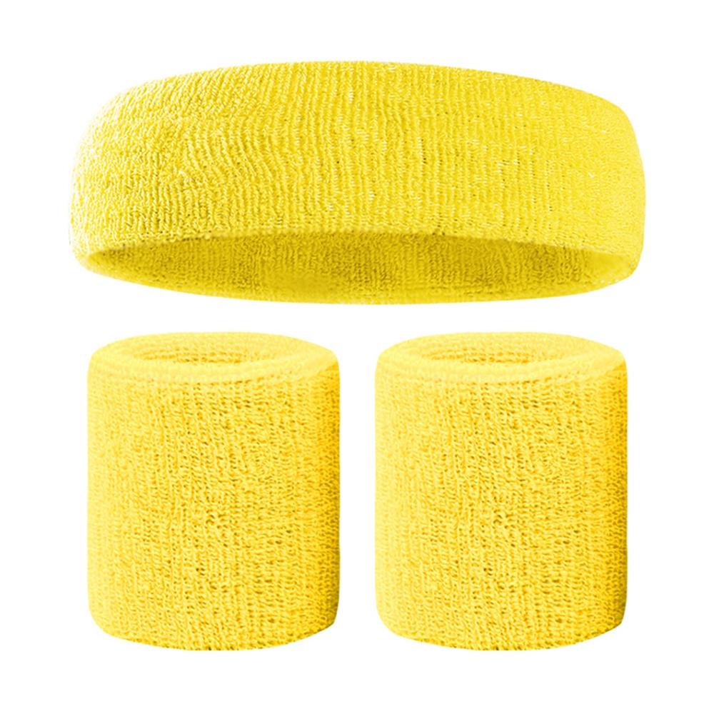 Fitness Elastic Headband Breathable Sweat Absorbent Hair Band Head Wrap Sweatband Cotton Set: Y