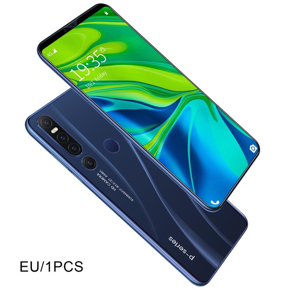 Novo p46 pro smartphone 1gb + 8gb celular android 9.1 handphone núcleo 6.1 polegada mobilephone rosto reconhecimento de impressão digital: EU Black