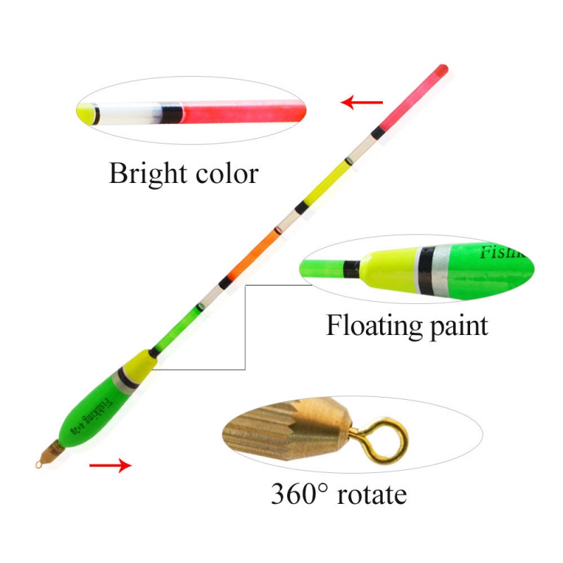 5 Pc Fishing Float With Copper Lead Balsa Wooden Buoy Float Bobber Cork Fishing Floating Drift Vertical Buoy Fishing Accessories