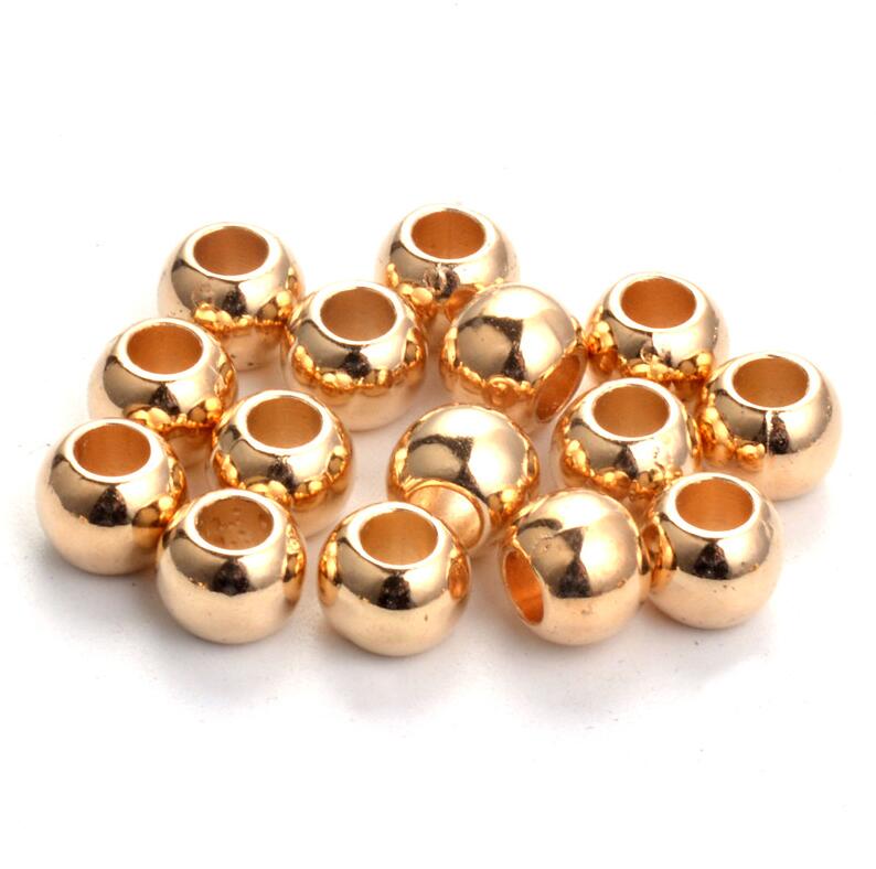100 stücke Flache Runde CCB Acryl Spacer Perlen Große Loch Schal Perlen für schmuck machen, über 4mm 6mm 8mm 10mm 12mm: ccbD02 / 8mm
