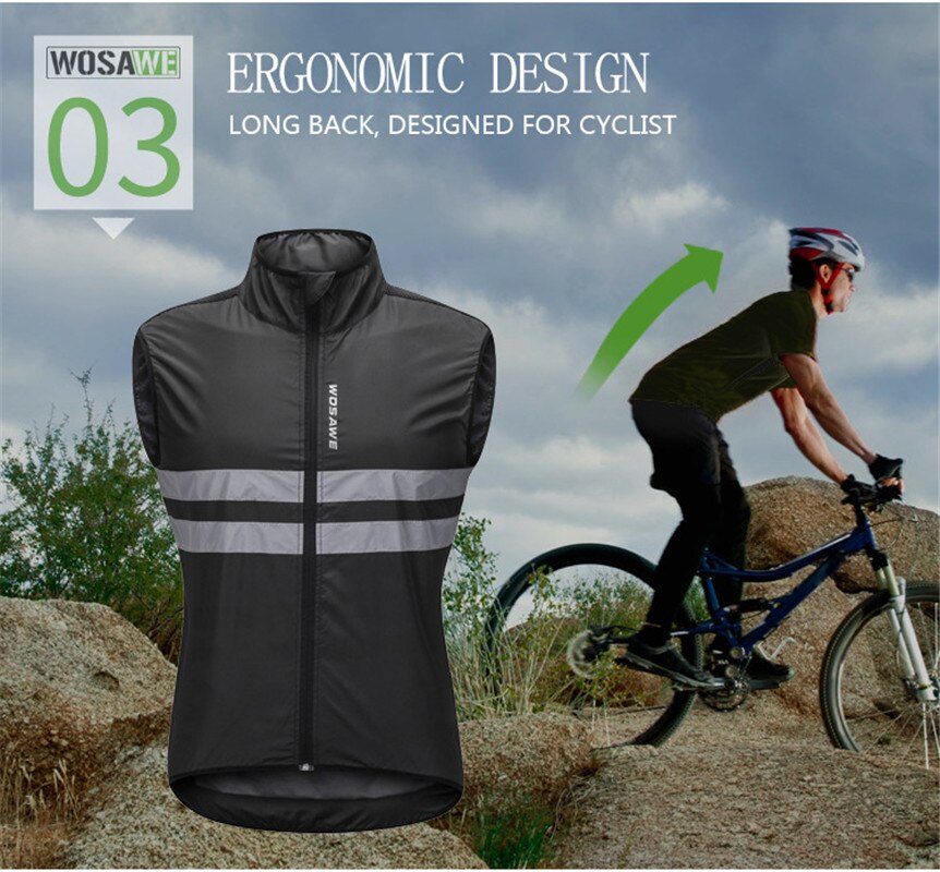 Motorcycle Mountain Bike Sleeveless Jacket Lightweight Windproof Cycling GILET Men or Women Cycling Windbreak Vest Mtb Wind Vest