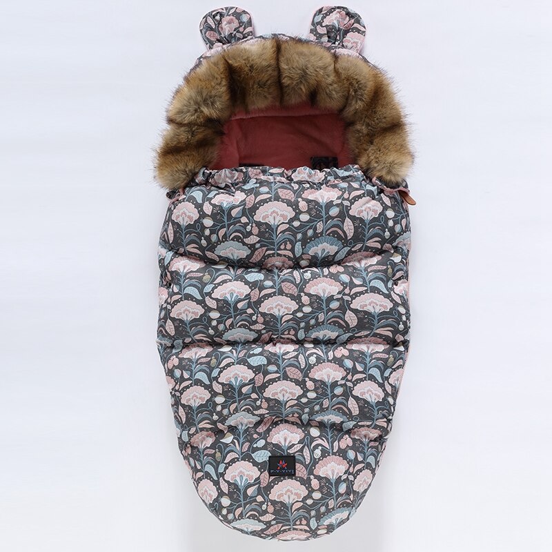 Envelop In Een Kinderwagen Baby Slaapzak Winter Sokken Slaap Zak Winddicht Warm Sleepsack Baby Voetenzak Voor Wandelwagen: flower
