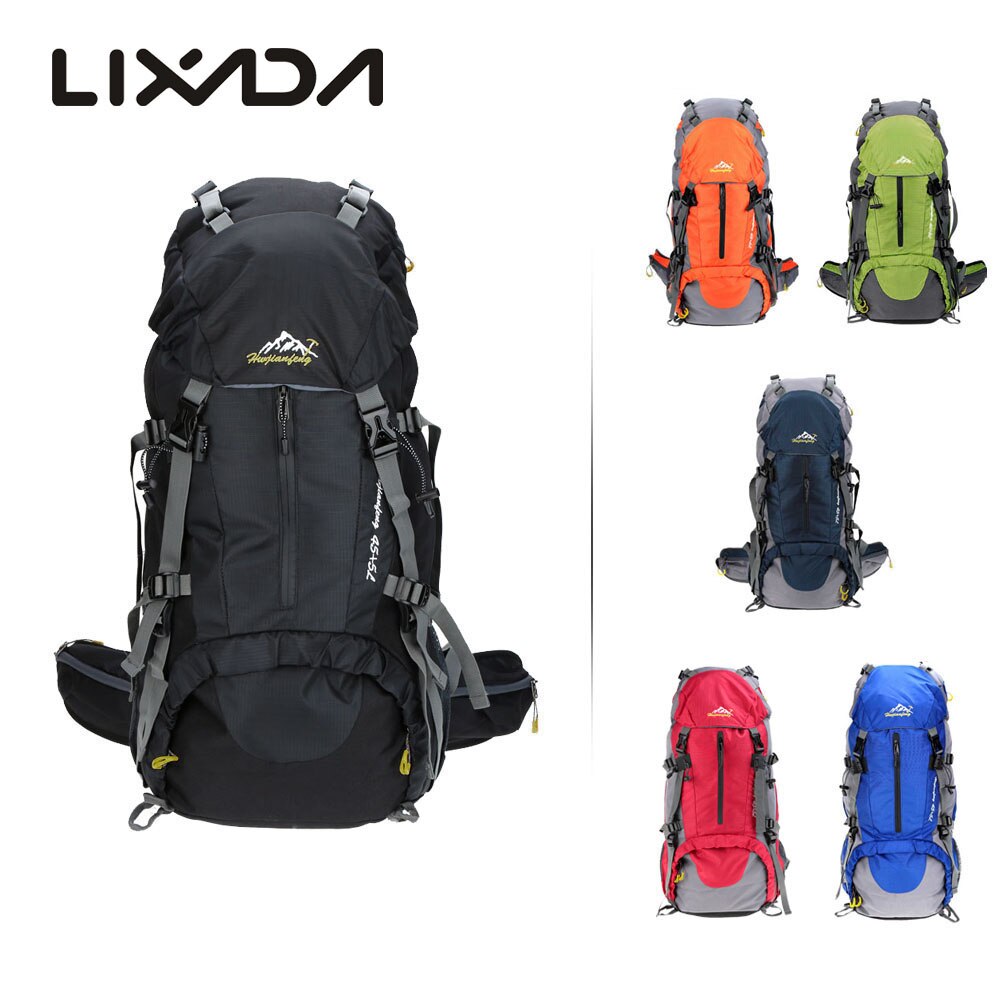 Lixada 50l rygsæk vandtæt udendørs sport vandreture trekking camping rejserygsæk pakke bjergbestigning klatring regntæppe