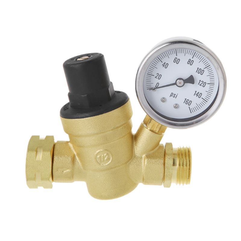 Water Pressure Regulator for RV Camper Brass Lead-Free Adjustable RV Water Pressure Reducer 160PSI