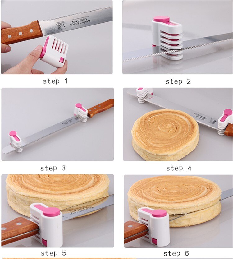Plastic 2 Stuks Keuken Diy Cake Brood Cutter Leveler Slicer Cutting Fixator Tool 5 Lagen Gereedschap Cake Decorating Gereedschap