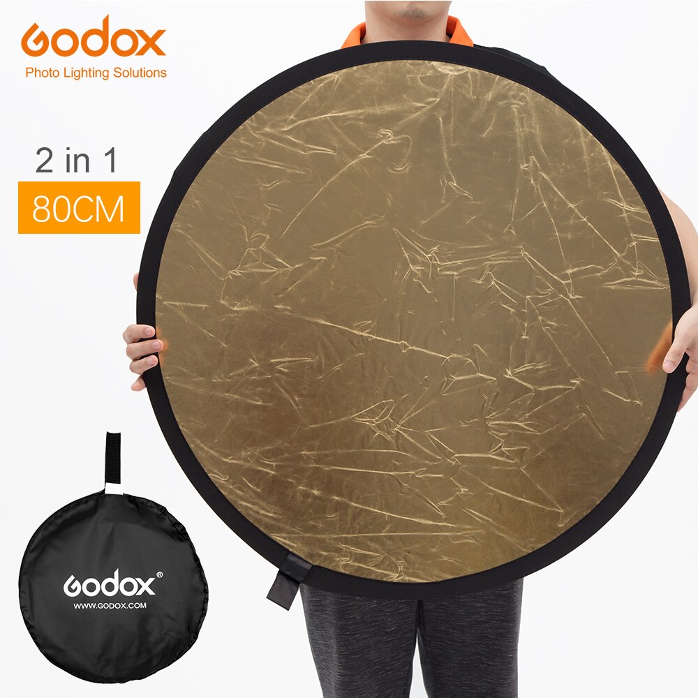 Godox 80 cm 32 &quot;2in1 Goud en Zilver Fotografie Reflector Board Inklapbare Goud en Zilver voor Studio Fotografie Reflector