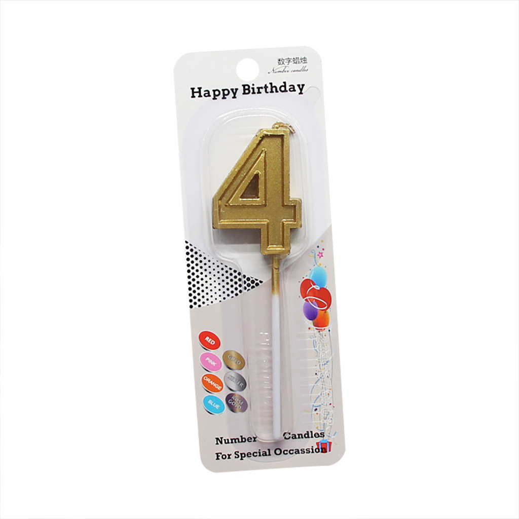 1pc paillettes or R 0-9 nombre bougies joyeux anniversaire gâteau Topper ornements Cupcake décoration cire artisanat fête d'anniversaire fournitures: D