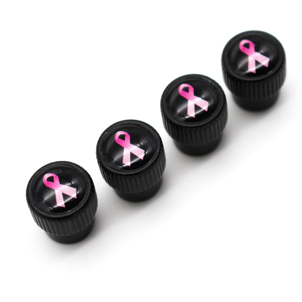 4 Stks/set Zinklegering Roze Lint Stijl Ventiel Cap Tire Wheel Stem Air Valve Caps Voor Auto 'S